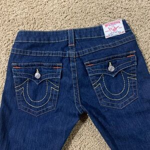 Vintage Y2K True Religion Dark Blue Flare Women's Jeans